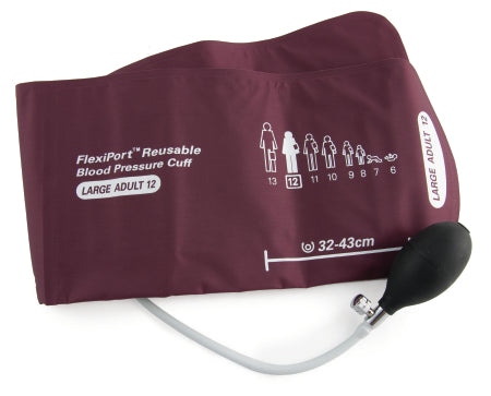 DuraShock - Blood Pressure Cuff and Bulb Child / Adult Arm Multi Cuff Sizes Assorted Size Range Nylon Cuff - 2040