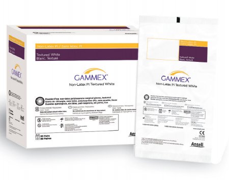Ansell Gammex Non-Latex PI Textured Surgical Glove Size 8 Sterile Polyisoprene Standard Cuff Length Textured White Not Chemo Approved - 20688280