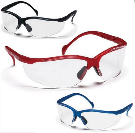 Venture II - Safety Glasses Wraparound Anti-scratch Coating Clear Tint Polycarbonate Lens Black Frame Over Ear One Size Fits Most - 1372-BK
