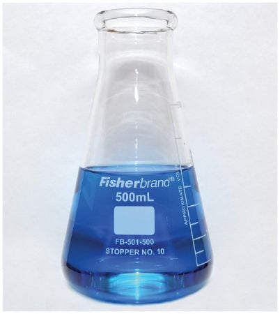 Fisher Scientific Fisherbrand Flask Erlenmeyer, Wide Mouth Borosilicate Glass 500 mL - FB501500