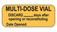 Health Care Logistics Indeed Pre-Printed Label Safety Data Multi-Dose Vial Discard ____ Days After Opening or Reconstituting. Date Opened:___ Orange 5/8 X 1-1/2 Inch - 18326