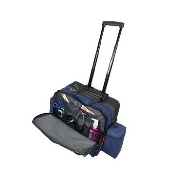 Hopkins Medical Products - Rolling Medical Bag Navy Blue 600D Waterproof Polyester 9 X 13 X 16 Inch - 532185