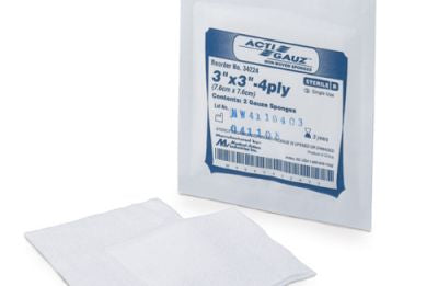 Medical Action Industries Acti-Gauze NonWoven Sponge Synthetic Fiber / Polyester 4-Ply 2 X 2 Inch Square Sterile - 24230