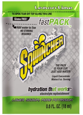 Sqwincher Fast Pack - Electrolyte Replenishment Drink Mix Lemon-Lime Flavor 6 oz. - 33170014
