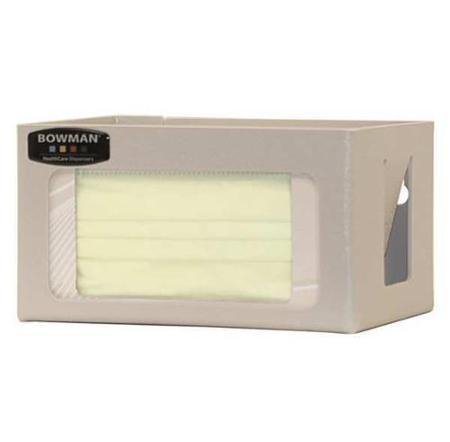 Bowman - PPE Dispenser BOWMAN Wall Mount 1-Box Capacity Quartz Beige 4.63 X 5.75 X 8.25 Inch ABS Plastic - FM100-0212