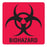 Market Lab - Pre-Printed Label Warning Label Red Vinyl BIOHAZARD Black Biohazard 6 X 6 Inch - 1019