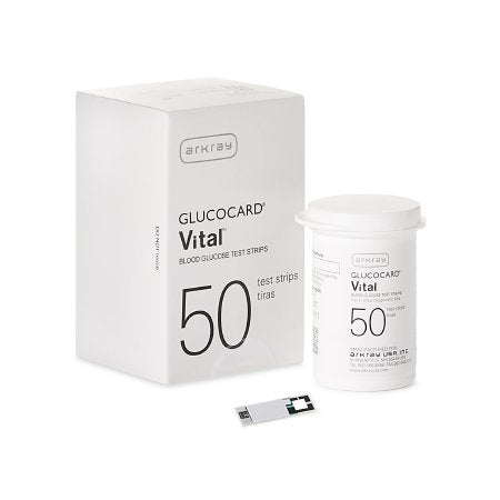 Glucocard Vital - Blood Glucose Test Strips 50 Strips per Box 0.3 Liter Small Sample Size For Glucocard Blood Glucose Monitoring Meter - 760050