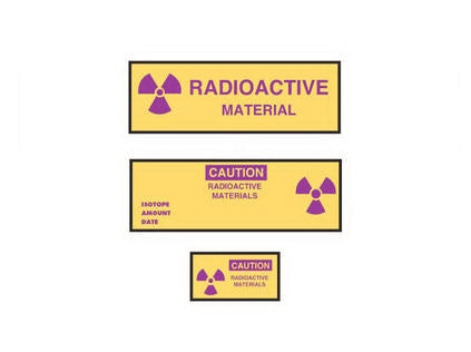 Biodex Medical Systems Pre-Printed Label Warning Label RADIOACTIVE MATERIAL Yellow 3 X 1 Inch - 026-013