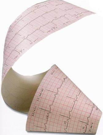 Clinical Health Products Cardioline ECG / EEG Recording Paper 210 mm X 30 Meter Roll Red Grid - 874.3556