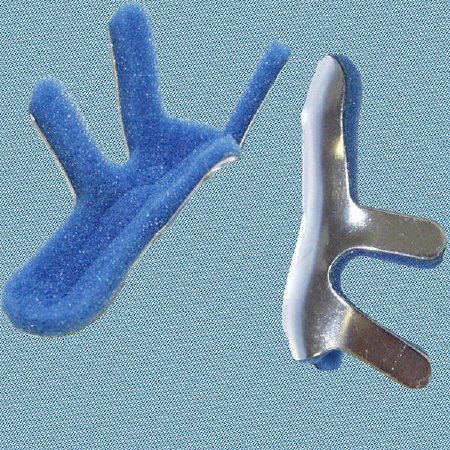 Quicky Toad - Finger Splint Adult Small Bendable Prong Closure Left or Right Hand Blue / Silver - F004153