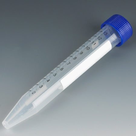 Globe Scientific Centrifuge Tube Conical Bottom Plain 17 X 120 mm 15 mL Blue Screw Cap Polypropylene Tube - 6275