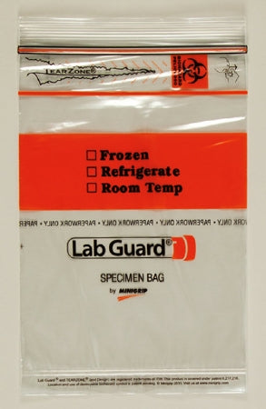Health Care Logistics Lab Guard Biohazard Specimen Bag Clear Polyethylene 6 X 9 Inch - 9513