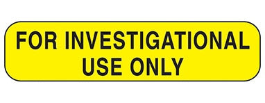 Indeed - Pre-Printed Label Advisory Label Yellow Paper For Investigational Use Only Black Safety and Instructional 3/8 X 1-5/8 Inch - 2374