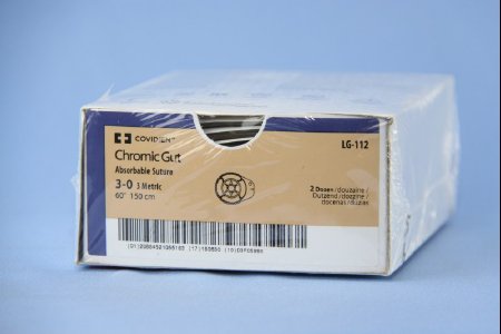 Covidien - Ligating Reel with Suture Chromic Gut Absorbable Uncoated Size 3 - 0 60 Inch Suture - LG-112