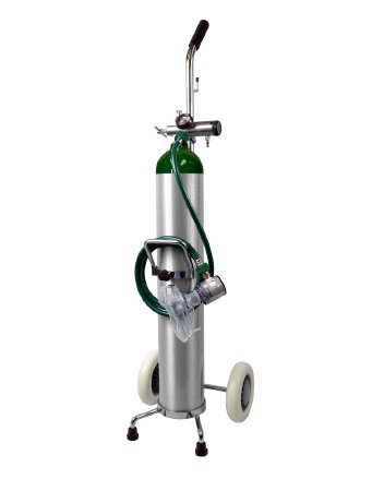 Mada Medical - Oxygen Resuscitator Kit on Cart (Empty) Size E Aluminum - 1634E
