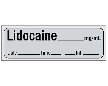 Shamrock - Drug Label Anesthesia Label LIDOCAINE _____ mg / mL / Date _____ Time _____ Int. _____ Gray 1/2 X 1 Inch - SA-300-DTI-PRE