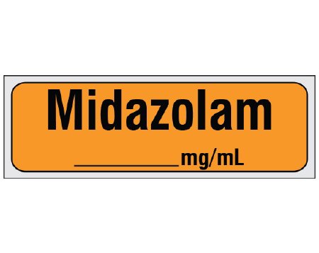 Shamrock - Drug Label Anesthesia Label Midazolam_mg/mL Orange 1/2 X 1 Inch - SA-212-PRE
