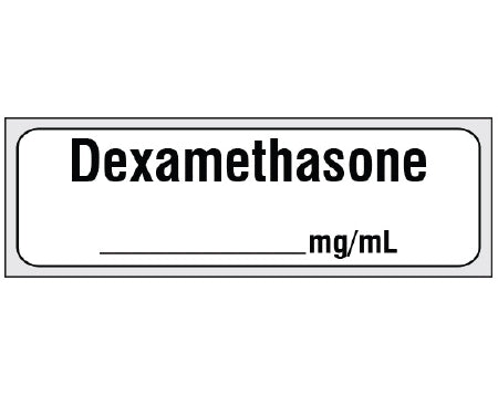 Shamrock Scientific Shamrock Pre-Printed Label Anesthesia Label DEXAMETHESONE / _____ mg / mL White 1/2 X 500 Inch - SA-3228-PRE