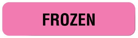 UAL - Pre-Printed Label Laboratory Use Pink Paper FROZEN Black Temperature Control 5/16 X 1-1/4 Inch - ULHT145