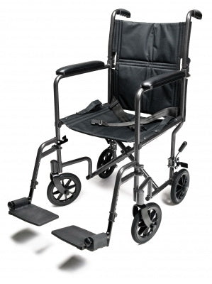 Graham-Field Transport Chair Steel Frame Full Length / Padded Arm Black - EJ795-1