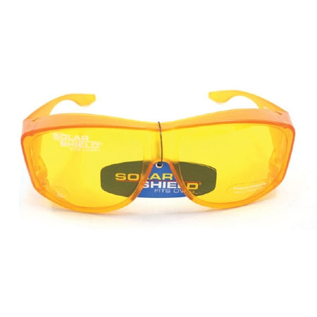 Bernell/Vision Training Products Solar Shield Safety Glasses Fit Over Yellow Tint Polycarbonate Lens Yellow Frame Over Ear One Size Fits Most - DSSY