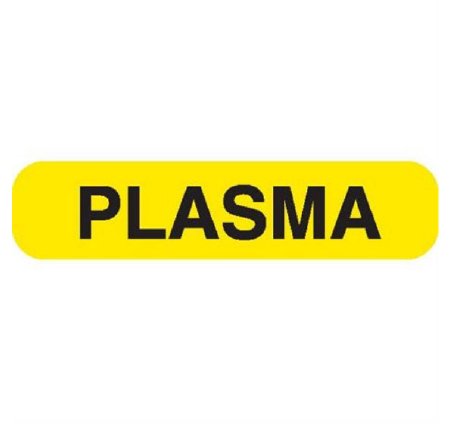 Market Lab - Pre-Printed Label Auxiliary Label Yellow Paper Plasma Black Lab / Specimen - 8020