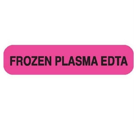 Market Lab Inc Pre-Printed Label Laboratory Use FROZEN PLASMA EDTA Pink 37-100 X 11-31/50 Inch - 6777