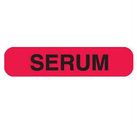 Market Lab - Pre-Printed Label Auxiliary Label Red Paper Serum Black Lab / Specimen - 8022