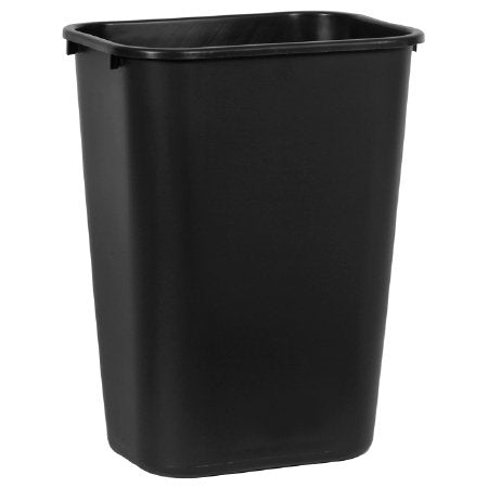 Deskside - Trash Can 41-1/4 Quart Rectangular Black LLDPE Open Top - FG295700BLA