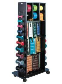 Haussmann - Multipurpose Combination Rack 19 X 34 X 71 Inch, 3 Inch Diameter Swiveling Caster, 350 lbs., Black, Laminate Finish - 31235