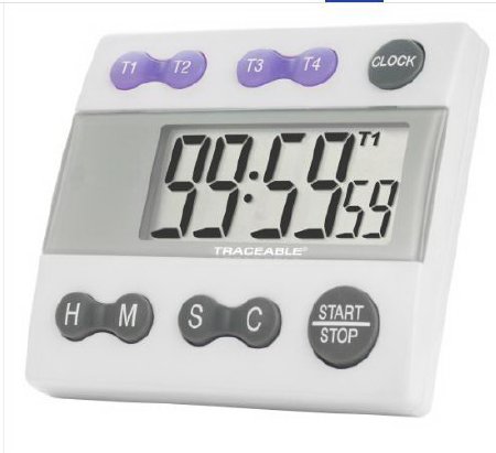 Traceable - Electronic Alarm Timer 4 Channel, Count Up and Down 100 Hours Digital Display - 90225-35