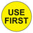 Indeed - Pre-Printed Label Advisory Label Yellow Paper Use First Black Quality Control Label 3/4 Inch - 18620