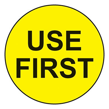 Health Care Logistics Indeed Pre-Printed Label Instructional Label Use First Yellow 3/4 Inch - 18620
