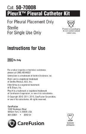 Becton Dickinson PleurX Pleural Drainage Kit - 50-7000B