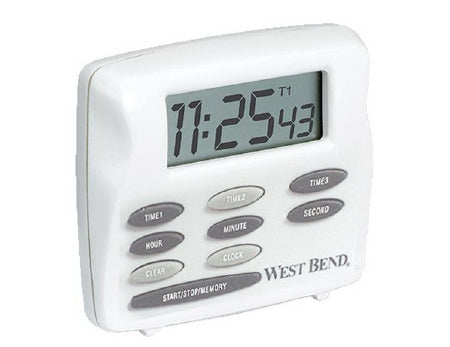 Alimed Multi-Task Timer Clock 3/4 X 2-1/2 X 2-1/2 Inch Up to 100 hours LCD Display Battery Powered - 51966