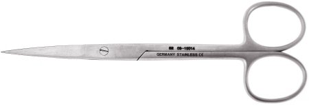 BR Surgical - Operating Scissors Deaver 5-1/2 Inch Length Surgical Grade Stainless Steel Finger Ring Handle Straight Sharp Tip / Sharp Tip - BR08-15014