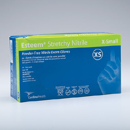 ESTEEM Stretch - Exam Glove X-Small NonSterile Nitrile Standard Cuff Length Textured Fingertips Teal Chemo Tested - 8854NXSB