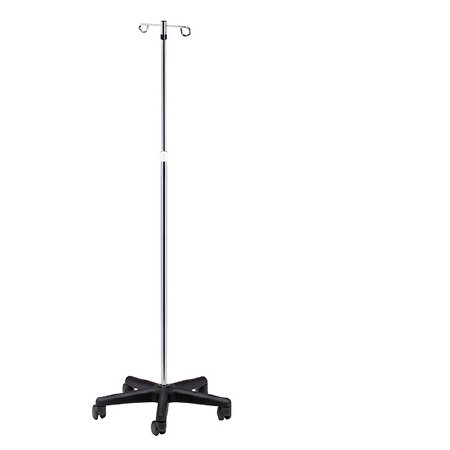 Clinton Industries - Economy IV Pole Ram Horn Hooks 2-Hook 5 Legs Nylon Composite Base, Dual Wheel Casters, 21 Inch Base Diameter - IV-47