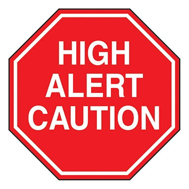 Indeed - Pre-Printed Label Warning Label Red Paper High Alert Caution White Alert Label 2 Inch - 8345