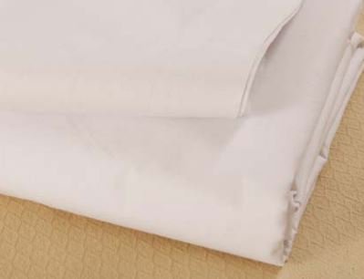 Global Select - Bed Sheet Flat Sheet 66 W X 104 L Inch White / White Hem Cotton 55% / Polyester 45% Reusable - 53765-104