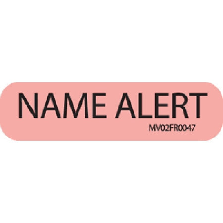 Precision Dynamics MedVision Pre-Printed Label Communication Fill In NAME ALERT Fluorescent Red 3/8 X 1-7/16 Inch - V02FR0047