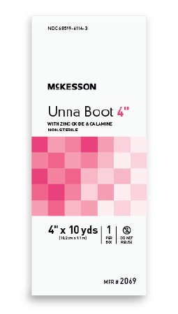 McKesson McKesson Unna Boot 4 Inch X 10 Yard Cotton Zinc Oxide, Calamine NonSterile - 2069
