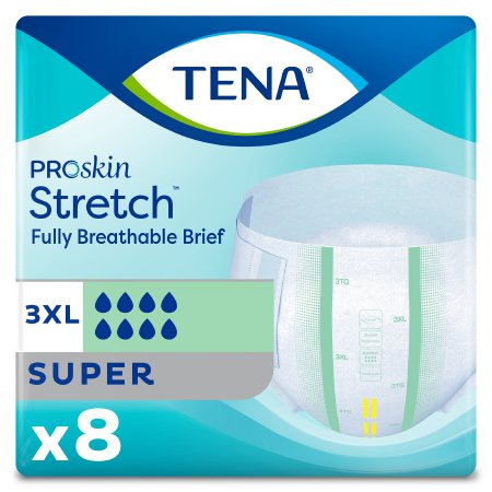 TENA ProSkin Stretch Super - Unisex Adult Incontinence Brief 3X-Large Disposable Heavy Absorbency - 61391