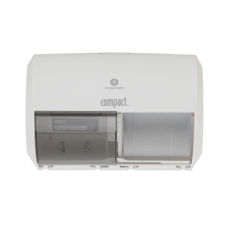 Compact Side-by-Side - Toilet Tissue Dispenser Translucent White Plastic Manual 2 Rolls Wall Mount - 56797A