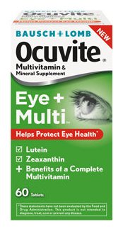 Valeant Pharmaceuticals Ocuvite Eye + Multi Multivitamin Supplement Vitamin A / Ascorbic Acid 1000 IU - 150 mg Strength Tablet 60 per Bottle - 32420873510