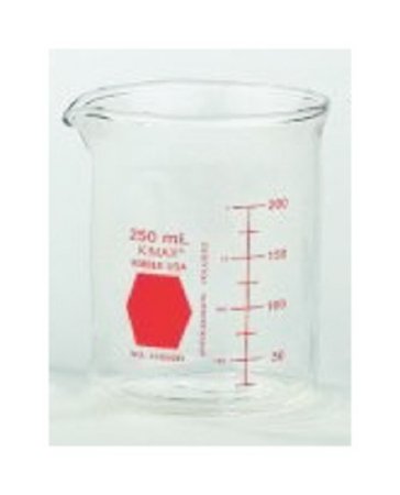 Fisher Scientific Beaker Kimble Kimax Colorware Low Form Borosilicate Glass 250 Ml - 1020014