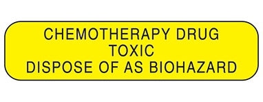Health Care Logistics Indeed Pre-Printed Label Warning Label Chemotherapy Drug Toxic Dispose of as Biohazard Yellow 3/8 X 1-5/8 Inch - 2372