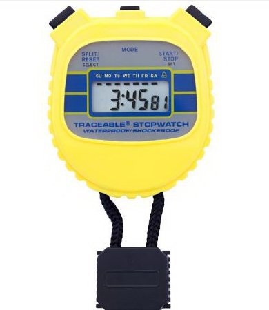 Traceable - Digital Stopwatch Shockproof, Waterproof 24 Hours Digital Display - 94460-55