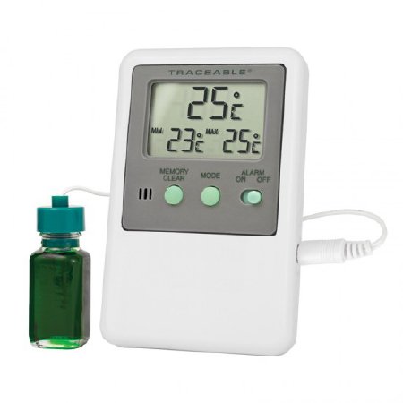 Control 3 Holdings Refrigerator / Freezer Thermometer Traceable Fahrenheit / Celsius -58° To +158°F (-50° To +70°C) Bottle Probe Desk / Wall / Door Mount Battery Operated - 4127
