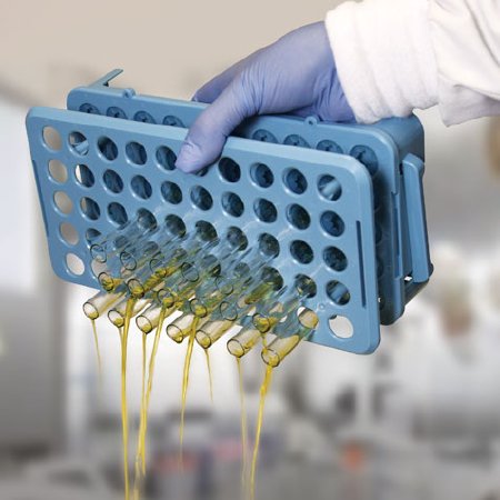 Globe Scientific Test Tube Rack 50Place Up to 17 mm Tube Size Blue 2 X 5.5 X 10 Inch - 456920